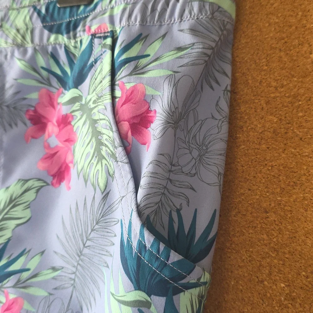Duluth Trading Co Spring Vacation Blue Floral Skirt Size XL Pockets - Picture 3 of 11